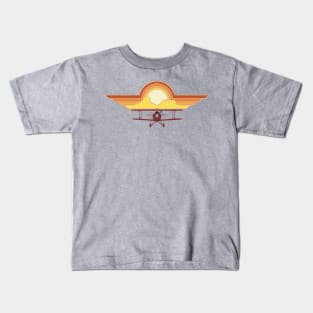 Pitts Biplane Sunset Kids T-Shirt